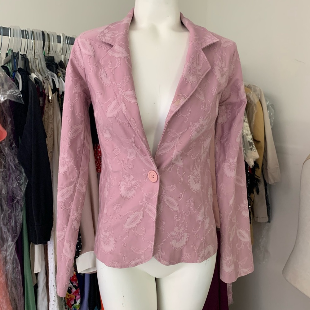 Janette Mauve Pink Blazer one button closure